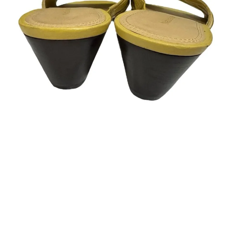 Naturalizer Women's Yellow Leather Slide Summer Sandals 8.5  8.5N